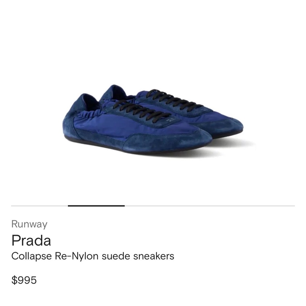 Prada Men's Navy and Black Sneakers